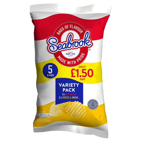 Seabrook The Original Crinkle Cut Variety Pack 5 Pack - 8 x (5 x 25g Bags)