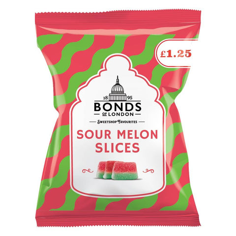 Bonds Sour Watermelon Slices Bags 130g £1.25 PMP - 12 x 130g Bags