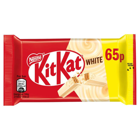 KitKat 4 Finger White Biscuit Bar 41.5g PMP 65p - 24 x 41.5g Bars