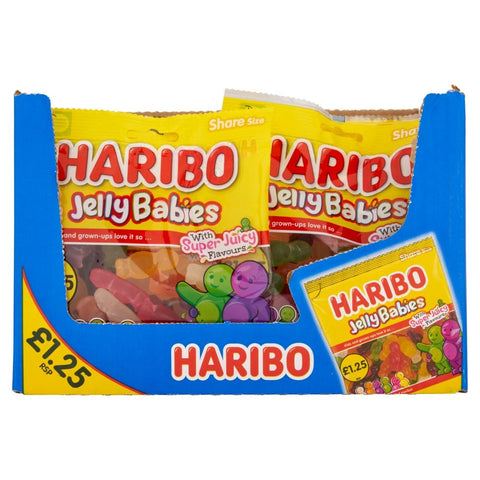 Haribo Jelly Babies Bags 140g £1.25 PMP - 12 x 140g Bags