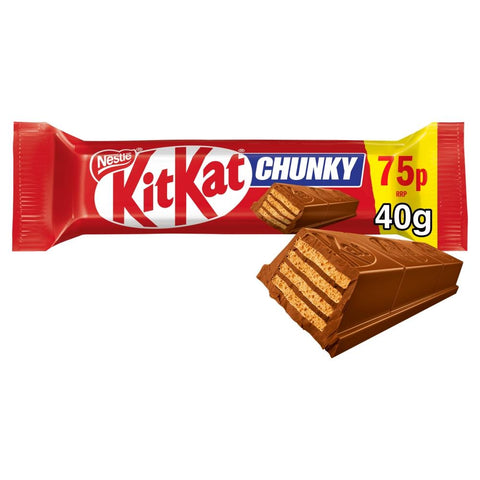 KitKat Chunky Milk Chocolate Bar 40g PMP 75p - 24 x 40g Bars