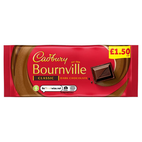 Cadbury Bournville Classic Dark Chocolate Bar 100g £1.50 PMP - 18 x 100g Bars