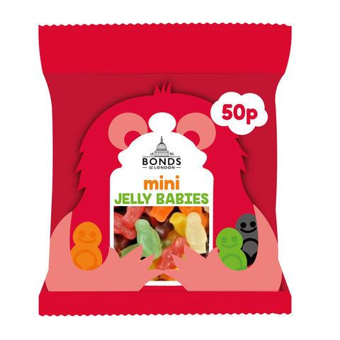 Bonds Mini Jelly Babies Treat Bags 50g 50p PMP - 20 x 50g Bags