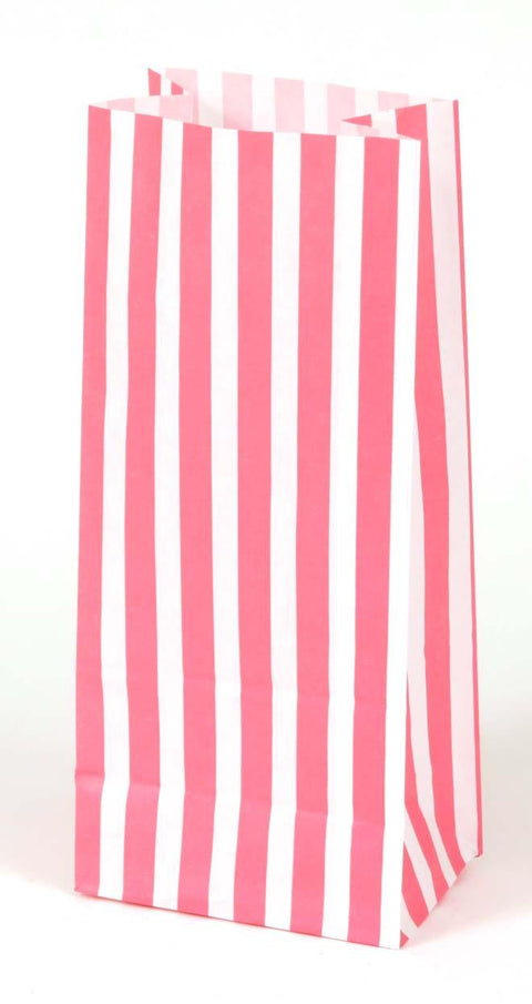 Accessories Pink Candy Stripe Paper Bags - 100 Bags