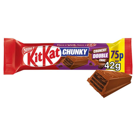 KitKat Chunky Crunchy Double Chocolate Bar 42g 75p PMP - 24 x 42g Bars