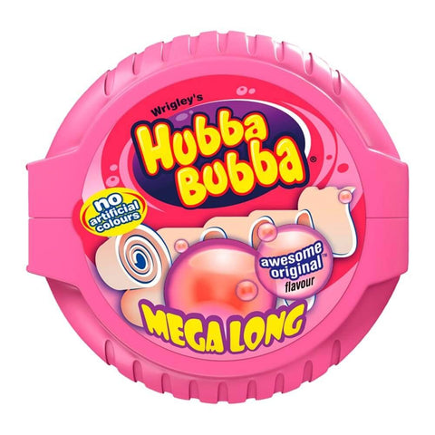 Hubba Bubba Fancy Fruit Bubble Gum Mega Long Tape 56g - 12 x 56g Packs