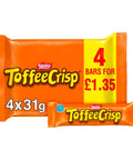 Toffee Crisp Chocolate Bar 4 Pack Multipack 124g PMP £1.35 - 14 x (4 x 31g)