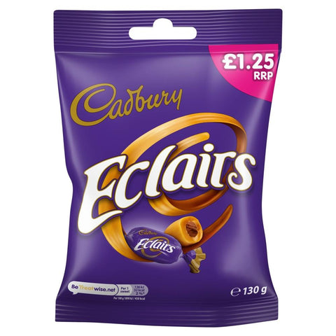 Cadbury Eclairs Classic Chocolate Bag £1.25 PMP 130g - 12 x 130g Bags