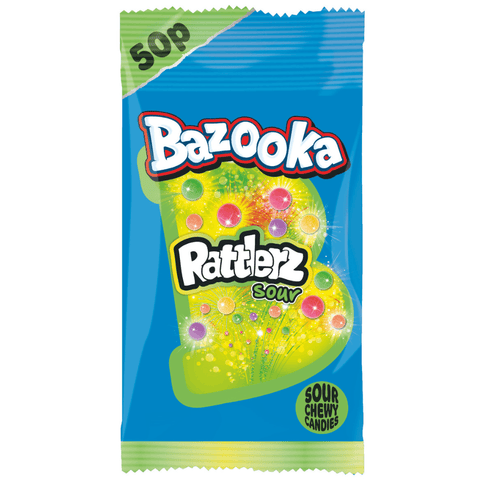 Bazooka Rattlerz Sour Bag 40g 50p PMP - 24 x 40g Bags