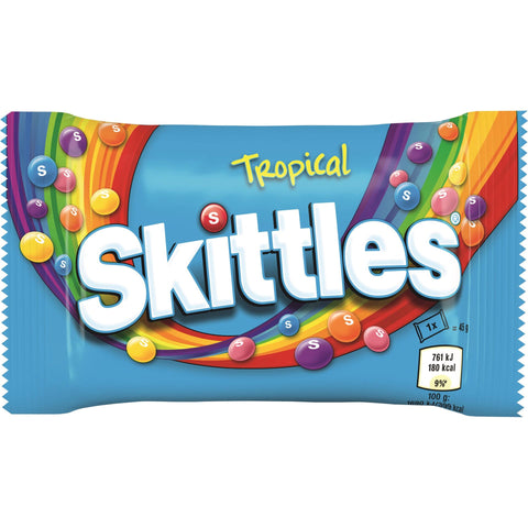 Skittles Vegan Chewy Sweets Tropical Fruit Flavoured Bag 45g - 36 x 45g Bag