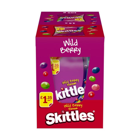 Skittles Vegan Chewy Sweets Wild Berry Fruit Flavoured Treat Bag £1.35 PMP 109g - 14 x 109g Bags