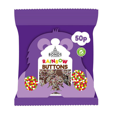 Bonds Rainbow Buttons Treat Bags 40g 50p PMP - 20 x 40g Bags