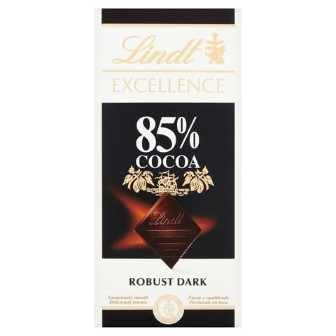 Lindt Excellence Dark 85% Cocoa Chocolate Bar 100g - 8 x 100g Bars