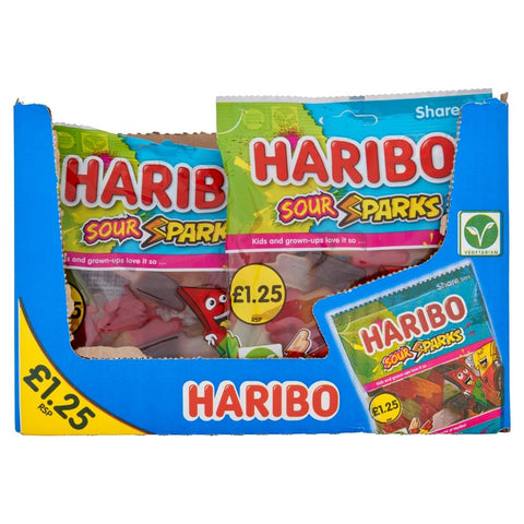 Haribo Sour Sparks Bag 140g £1.25 PMP - 12 x 140g Bags