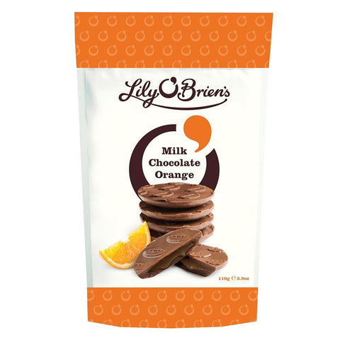 Lily O'Brien's Milk Chocolate Orange Discs Bag 110g - 6 x 110g Bags