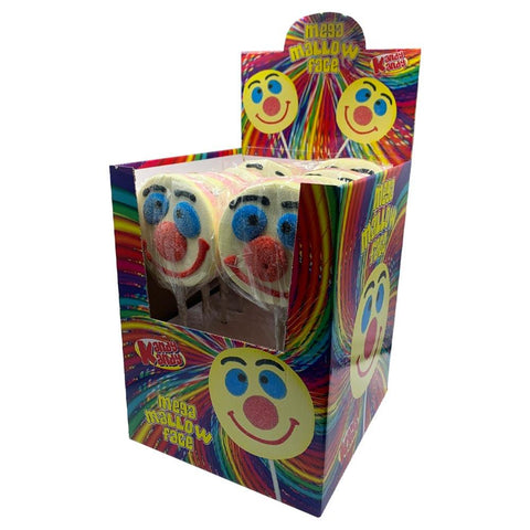 Kandy Kandy Mega Mallow Face Lolly 90g - 12 x 90g Lollipops