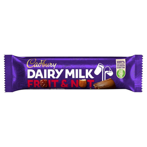 Cadbury Dairy Milk Fruit & Nut Chocolate Bar 49g - 48 x 49g Bars