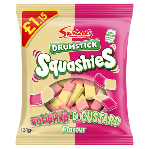 Swizzels Drumstick Squashies Rhubarb & Custard Flavour 131g £1.15 PMP - 12 x 131g Bags