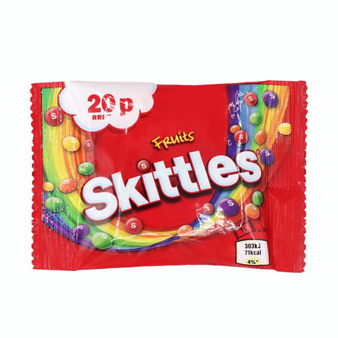 Skittles Vegan Fruits Sweets Bag 18g 20p PMP - 72 x 18g Bags