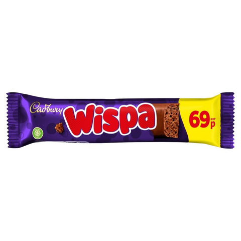 Cadbury Wispa Chocolate Bar 69p PMP 36g - 48 x 36g Bars