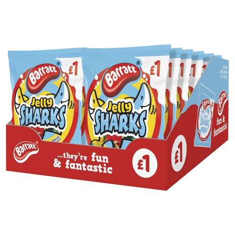 Barratt Fun & Fantastic Jelly Sharks 100g £1 PMP - 12 x 100g Bags