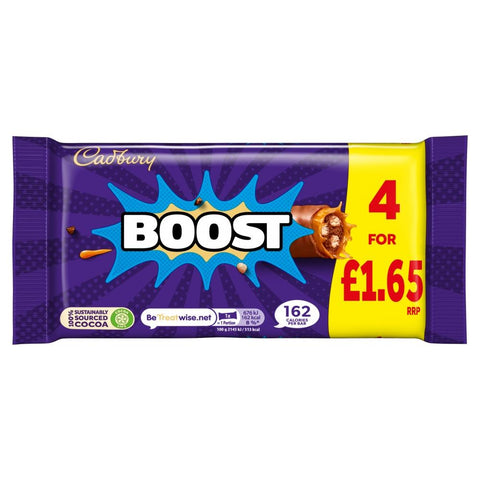 Cadbury Boost Chocolate Bar 4 Pack - 12 x 126g Mulitpacks - 12 x (4 x 31.5g) Mulitpacks