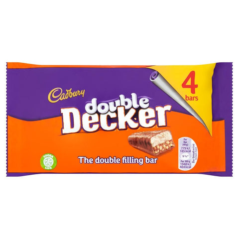 Cadbury Double Decker Chocolate Bar 4 Pack 149.2g - 8 x (4 x 37g)