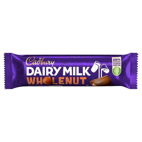 Cadbury Dairy Milk Whole Nut Chocolate Bar 45g - 48 x 45g Bars