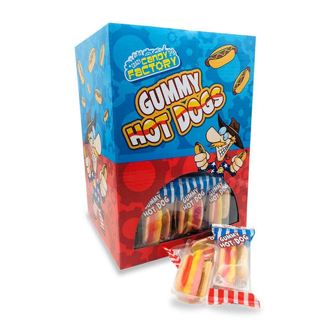 Crazy Candy Factory Gummy Mini Hot Dogs 10g - 100 x 10g Packs