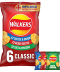 Walkers Classic Variety Crisps 6 Pack Multipack 150g - 18 x (6 x 25g)