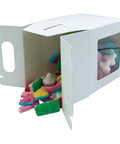 Accessories White Handled Sweet Gift Box With Window 10 x 10cm - 25 Boxes