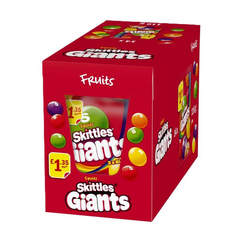 Skittles Giants Vegan Chewy Sweets Fruit Flavoured Treat Bag £1.35 PMP 116g - 14 x 116g Bags