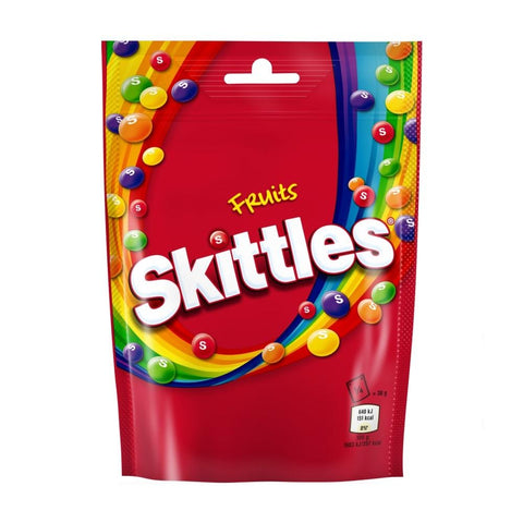 Skittles Vegan Chewy Sweets Fruit Flavoured Pouch Bag 136g - 15 x 136g Bags