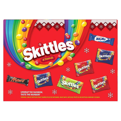 Skittles and Friends Sweets Medium Christmas Selection Box 150g - 9 x 150g Boxes