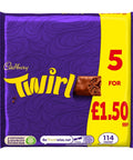 Cadbury Twirl Chocolate Bar 5 Pack 107.5g £1.50 PMP - 20 x (5 x 21.5g)