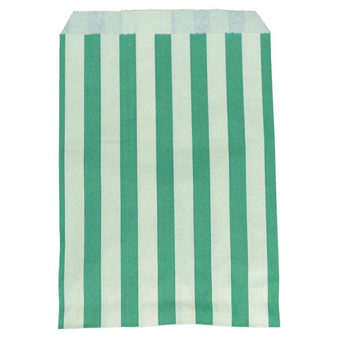 Green & White Candy Striped Paper Bags - 1000 Bags