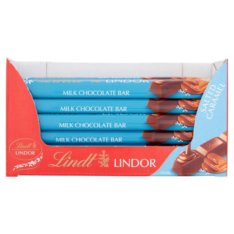 Lindt Lindor Salted Caramel Milk Chocolate Bar 38g 95p PMP - 24 x 38g Bars