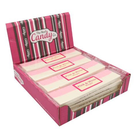 The Real Candy Co. Pink & White Nougat Bars 130g - 16 x 130g Bars