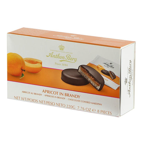 Anthon Berg Apricot in Brandy Chocolate Covered Marzipan 220g - 12 x 220g Packs