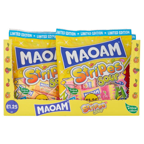 Maoam Limited Edition Stripes Sour Bag 140g £1.25 PMP - 14 x 140g Bags