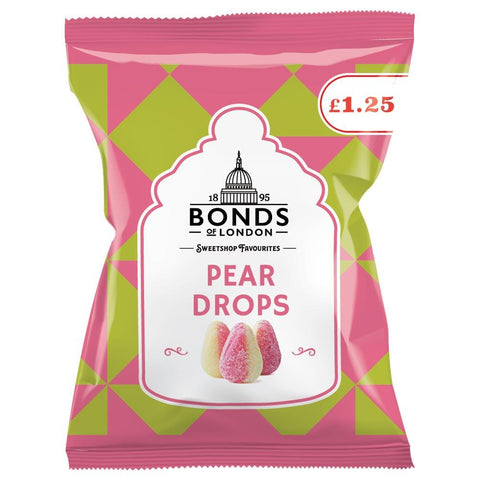 Bonds Pear Drops Bags 130g £1.25 PMP - 12 x 130g Bags