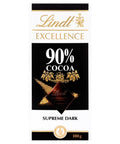 Lindt Excellence Intense Dark 90% Cocoa Chocolate Bar 100g - 20 x 100g Bars