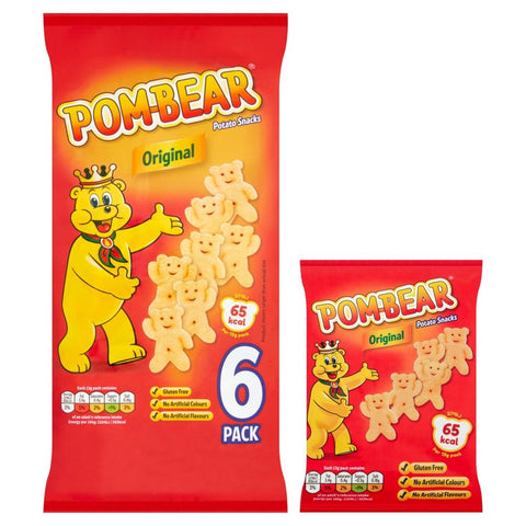 Pom-Bear Original Multipack Crisps 6 Pack - 12 x (6 x 13g Bags)