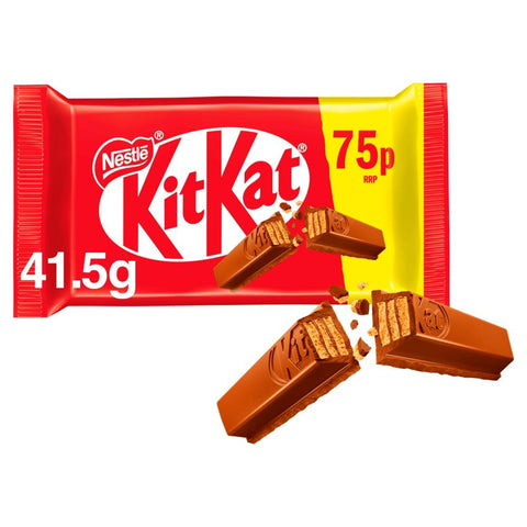 KitKat 4 Finger Milk Chocolate Bar 41.5g PMP 75p - 24 x 41.5g Bars