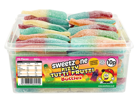 Sweetzone Fizzy Tutti Frutti Bottles 10p Tub 805g