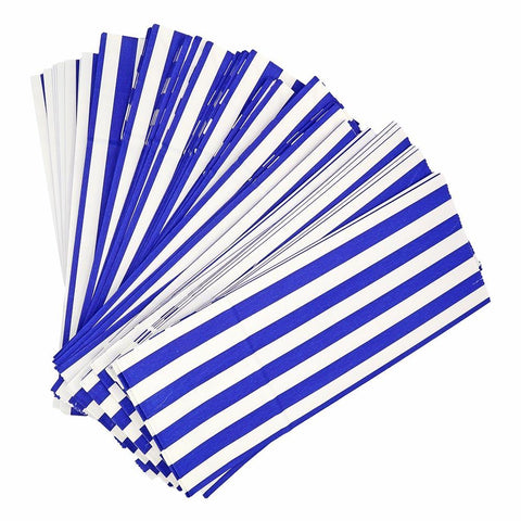 Accessories Blue Candy Striped Bags 4" x 7" x 10" (Empty)