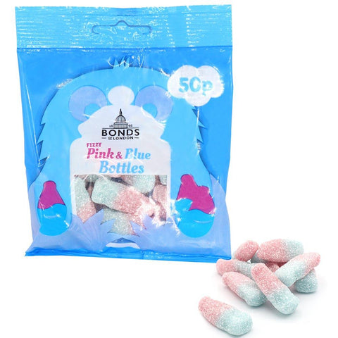 Bonds Fizzy Pink & Blue Bottles Treat Bags 50g 50p PMP - 20 x 50g Bags