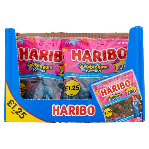 Haribo Bubblegum Bottles Zing 160g £1.25 PMP - 12 x 160g Bags