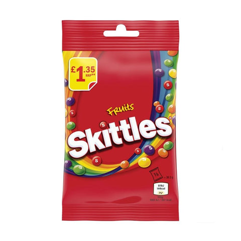 Skittles Vegan Chewy Sweets Fruit Flavoured Treat Bag £1.35 PMP 109g - 14 x 109g Bags