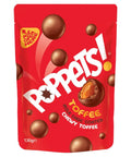 Poppets Milk Chocolate Coated Chewy Toffee Pouch 130g - 9 x 130g Pouches